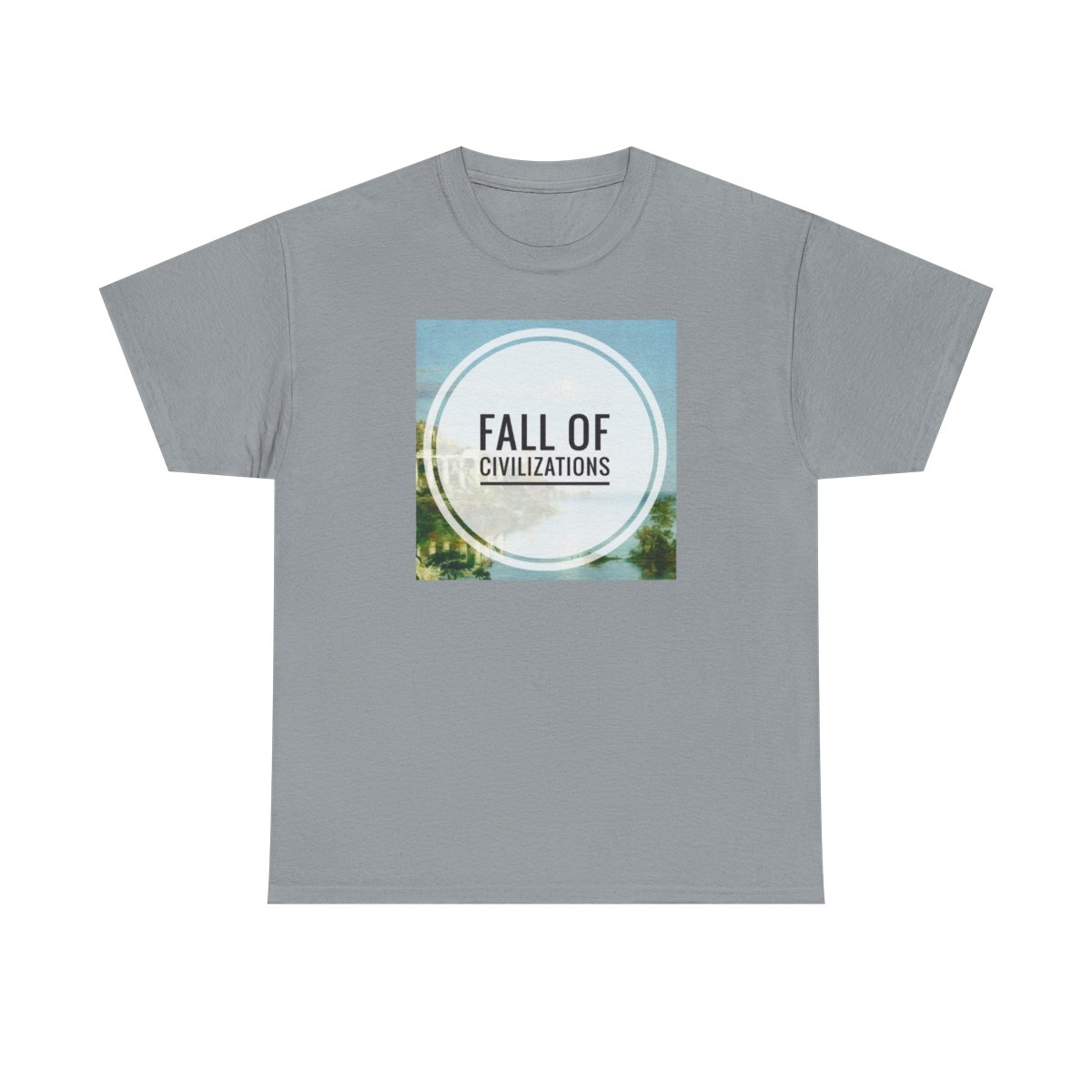 Fall of Civilizations T-Shirt | Vintage Circle Logo, History Theme | Fall of Civilizations Podcast - alternate angle 3, merchandise
