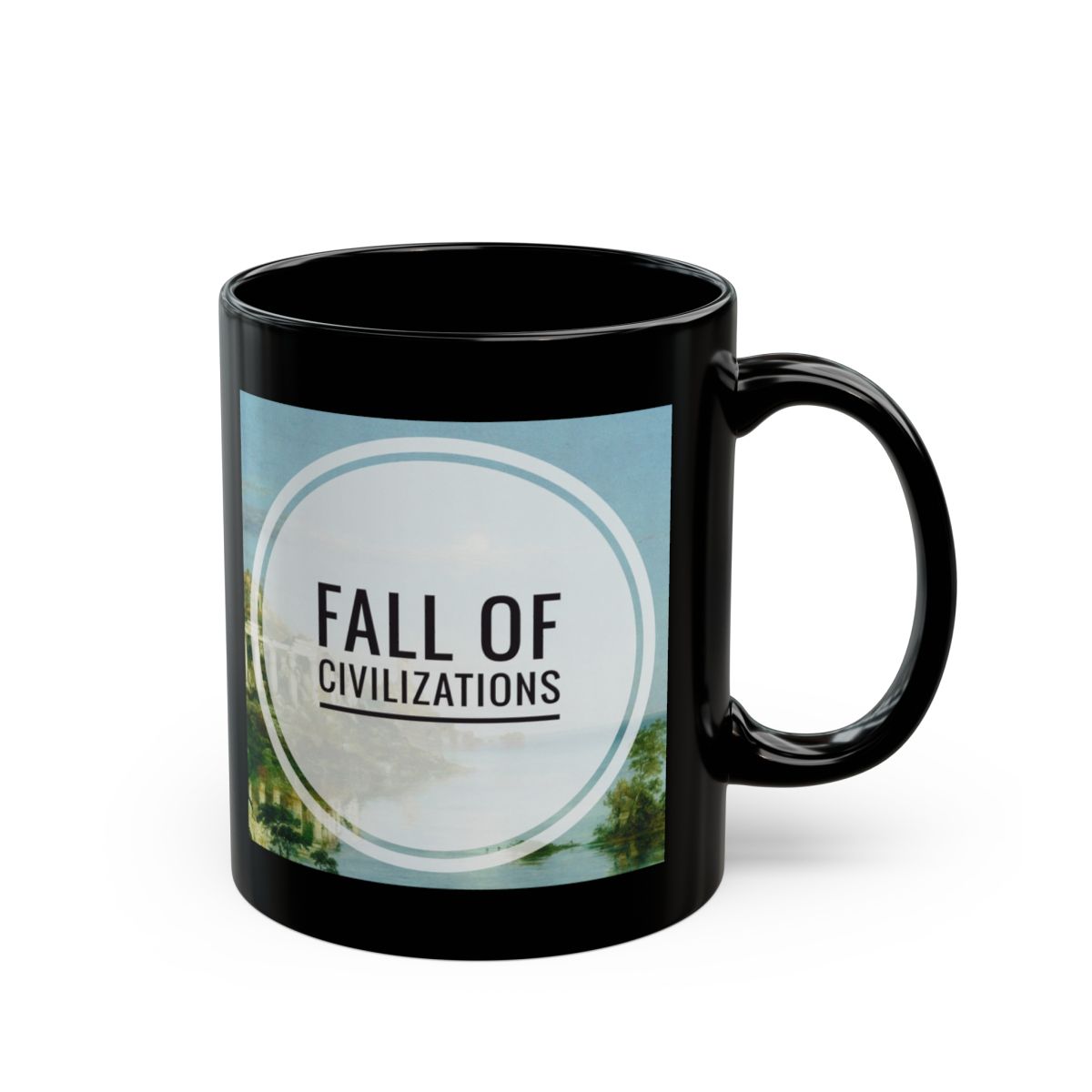 Fall of Civilizations Mug | Black Ceramic Coffee Cup | Fall of Civilizations Podcast