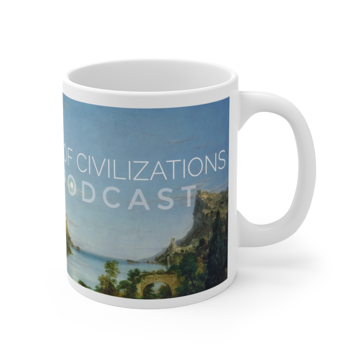 Fall of Civilizations artwork Mug | 11oz ceramic mug, classical ruins painting | Fall of Civilizations Podcast